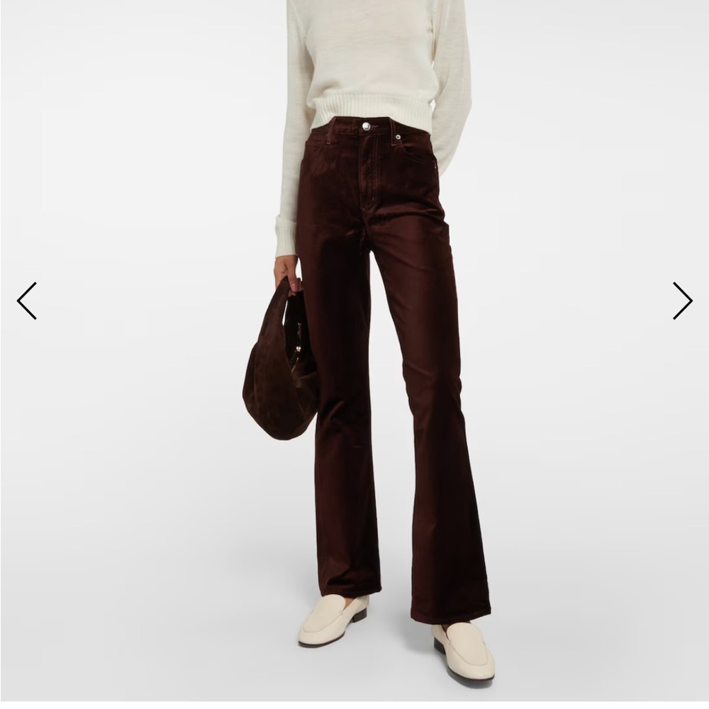 Agolde Nico Velvet Boot-Cut Trousers size 25